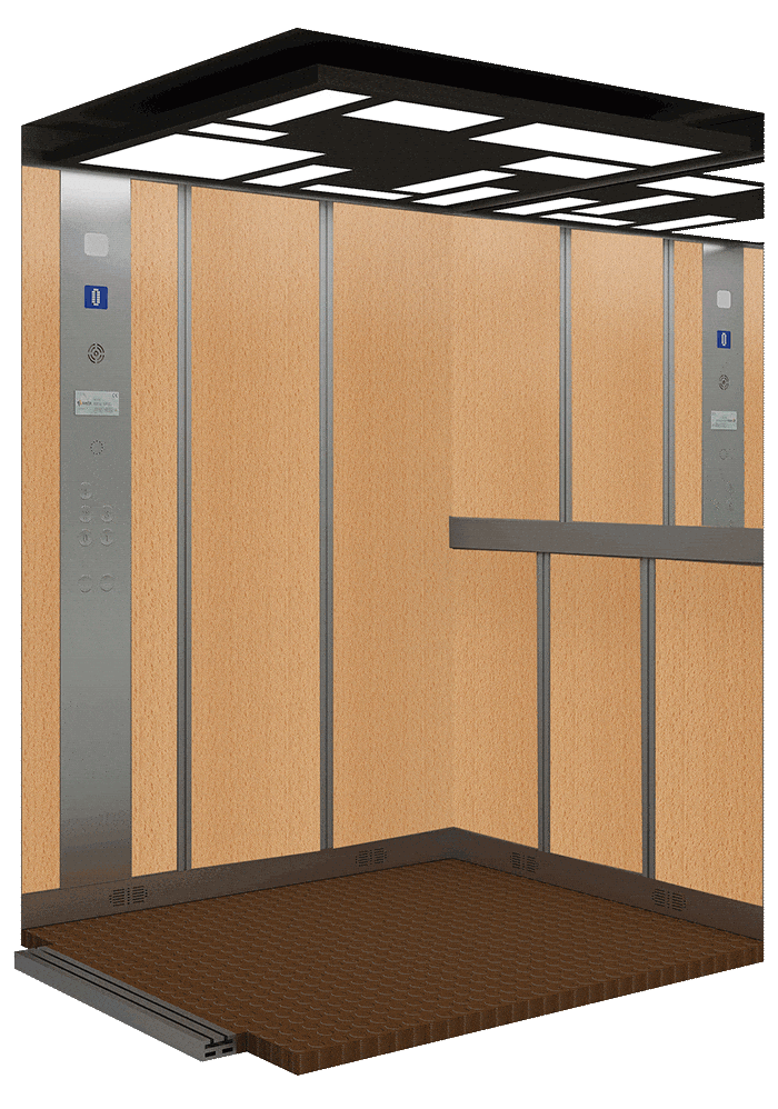 Raloe – Cabine bois ascenseur intérieur hydraulique